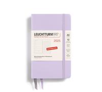 LEUCHTTURM1917 370498 Agenda semanal y cuaderno 2025, bolsillo A6, tapa dura, planificador de 12 meses, 80 g, a rayas, color morado
