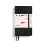 LEUCHTTURM1917 370571 - Agenda semanal de bolsillo (A6) 2025, tapa blanda, negro, alemán