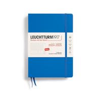LEUCHTTURM1917 370729 Agenda académica semanal 2025, tamaño mediano A5, tapa dura, calendario de 18 meses, a rayas, cielo, inglés