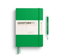 LEUCHTTURM1917 372193 Libreta Medium (A5) 145 x 210 mm, Tapa Dura, 251 páginas numeradas, Spring Leaf, Puntos