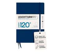 LEUCHTTURM1917 372382 Notizbuch Medium A5, 120g Edition, Hardcover Schreibbuch, 203 nummerierte Seiten, Marine, blanko