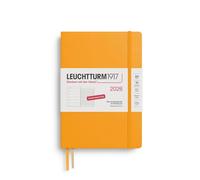 LEUCHTTURM1917 372473 - Agenda semanal y cuaderno (tamaño mediano, A5) 2026, 12 meses, Rising Sun, alemán