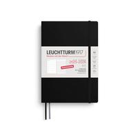 LEUCHTTURM1917 372621 Agenda semanal & cuaderno Mediana (A5) 2026, 18 meses 07.2025-12.2026, Tapa blanda, Negro, Alemán