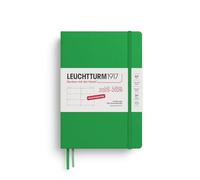 LEUCHTTURM1917 372630 Calendario semanal Mediano (A5) 2026, 18 meses 07.2025-12.2026, Tapa dura, Spring Leaf, Alemán