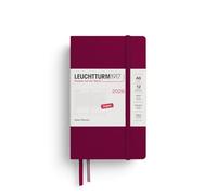 LEUCHTTURM1917 372779 Agenda diaria Pocket (A6) 2026, Port Red, Inglés