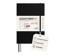 LEUCHTTURM1917 Agenda semanal 2027 A5 con cuaderno, a rayas, en inglés, 18 meses de julio de 2026 a diciembre de 2027, tapa blanda, 210 x 145 mm, vista semanal izquierda + página de notas a la derecha