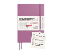 LEUCHTTURM1917 Agenda semanal 2027 tamaño mediano (A5) - alemán, Dusty Rose, 210 x 145 mm, julio - diciembre (18 meses), vista semanal con cuadrícula de horas 7:00 - 22:00 por columna, tapa dura