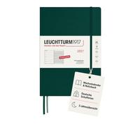 LEUCHTTURM1917 Agenda y cuaderno B5 2027, Forest Green, (DE), Tapa dura | edición en alemán con vacaciones escolares, tapa dura, libre de ácido, 144 páginas, vista de 3 años, plan de proyectos