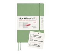 LEUCHTTURM1917 Agenda y cuaderno Composition B5 2027, Salvia, (DE) | libre de ácido, tapa dura, 144 páginas, bolsillo expansible, zwei marcapáginas, vacaciones escolares, fases lunares