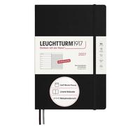 LEUCHTTURM1917 Calendario semanal 2027 Composition (B5) con cuaderno - Agenda alemana, negro, enero a diciembre 2027, vista semanal izquierda + página de notas a la derecha