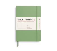 LEUCHTTURM1917 Cuaderno Composition B5, Tapa blanda, Salvia, Sin rayas | 123 páginas numeradas, papel color crema, libre de ácido, cosido a hilo, bolsillo expansible