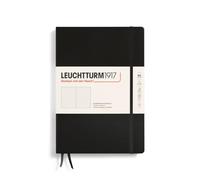 LEUCHTTURM1917 Cuaderno Composition B5, Tapa dura, Punteado, Negro, Dotted | 219 páginas numeradas, cosido a hilo, 2 marcapáginas, bolsillo expansible, goma elástica