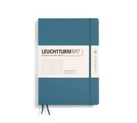 LEUCHTTURM1917 Cuaderno Composition B5, Tapa dura, Stone Blue, Dotted | 219 páginas numeradas, papel 80 g/m² libre de ácido, índice, bolsillo expansible, 2 marcapáginas, Etiketten