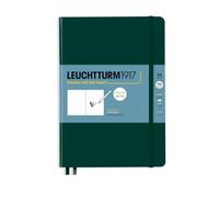 LEUCHTTURM1917 Cuaderno de bocetos Medium A5, 150 g/m², liso, Forest Green | 112 páginas cartón para dibujo, cosido a hilo, bolsillo expansible, goma elástica, marcapáginas, etiquetas para el lomo
