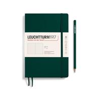 LEUCHTTURM1917 Cuaderno Medium A5 Tapa blanda, Forest Green, Dotted | 123 páginas numeradas, índice, 2 marcapáginas, bolsillo expansible, libre de ácido