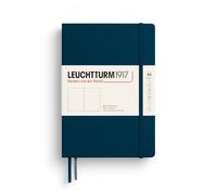 LEUCHTTURM1917 Cuaderno Medium A5, Tapa dura, Deep Sea, Sin rayas | liso, Deep Sea, cosido a hilo, papel color crema 80 g/m², 2 marcapáginas, bolsillo expansible