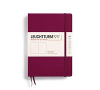 LEUCHTTURM1917 Cuaderno Medium A5 Tapa dura, Liso, Port Red, Sin rayas | 251 páginas numeradas, para Bullet Journal, cosido a hilo, 2 marcapáginas, libre de ácido