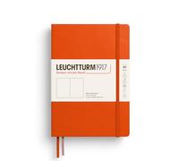 LEUCHTTURM1917 Cuaderno Medium A5, Tapa dura, liso, Pumpkin, Sin rayas | 251 páginas numeradas, papel color crema 80 g/m², cosido a hilo, índice, marcapáginas