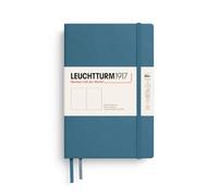 LEUCHTTURM1917 Cuaderno Paperback B6+ Tapa dura, Stone Blue, Sin rayas | 219 páginas numeradas, liso, cosido a hilo, papel color crema 80 g/m²