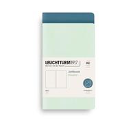 LEUCHTTURM1917 Jottbook Pocket A6 Liso, Mint Green/Stone Blue, Sin rayas | cosido a hilo, papel 80 g/m², libre de ácido, bolsillo expansible, índice, Mikroperforation