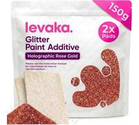 Levaka Purpurina para Pintura Holográfica,Aditivo Oro Rosa Holográfica 150g
