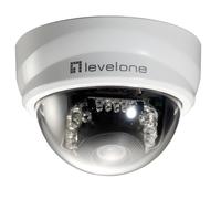 Level One FCS-3101 IP Mini Dome Camera, 2MP HD (1920x1080) with IR Night Vision up to 10m, Micro SD Slot, CE Certified Surveillance Camera with audio monitoring and 64-channel software included for ef