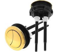 Levemolo 2 Piezas Botón de Descarga Inodoro Dorado 48mm de Doble Pulsador | ABS, Cabezal Redondo Acabado Galvanizado, para Orificio 48-56mm y Mantenimiento Doméstico