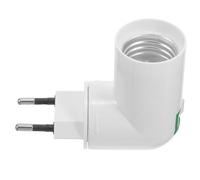 Levemolo Adaptador Portalámparas E27 Interruptor y Soporte Giratorio para Bombillas LED, Base de Latón Niquelado, Uso en Taller, Oficina y Hogar, Instalación sin Habilidades Profesionales