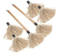 Levemolo Cepillo para Barbacoa de Madera Hilo de Algodón, 6 Pinceles para Untar Aceite, Fácil de Usar y Conveniente para Parrilla y Barbacoa