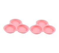Levemolo Molde de Silicona Rosa para Muffins y Pasteles, 2 Piezas Esquinas Redondeadas y Fácil de Limpiar, Molde Cilíndrico de 3 Cavidades Adecuado para Freidora de Aire