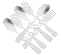 Levemolo Set de 12 Piezas de Cucharas y Tenedores de Acero Inoxidable en Forma de Corazón, Diseño Clásico y Fácil de Llevar, Adecuado para Fiestas y Restaurantes