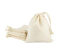 Leviatan Algodón 17 x 20 cm Tela con Cordón Almuerzo, Cosméticos, Joyería | Bolsa con Cremallera | Certificado Oeko-Tex 100 Standard | Natural, 17x20 cm, 10 Unidad ( Paquete de 1)