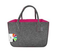 LEVIATAN Bolsa de Fieltro Grande 30 Litros | Multifuncional | XXL | Cesta Plegable | de Leña | de Ropa | de Juguetes | Frambuesa