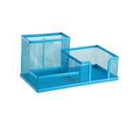 Leviatan Organizador de Escritorio Metálico, 3 Compartimentos, Azul