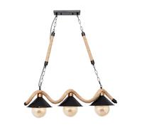 Levitantes Regleta metálica blanca y color madera, 2xE27, 40W; ideal para iluminación decorativa en hogares y espacios comerciales.