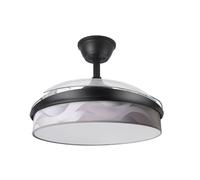 Levitantes Ventilador Dc Moda 72w Negro/ola Gris 108d 3aspas 7200lm 3000k,4000k,6000k Remoto+memori temporizador