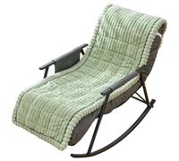 Levoberg - Funda para mecedora de felpa antideslizante, cubierta para silla de lactancia gruesa y funda para mecedora interior con banda elástica para salón, dormitorio, color verde