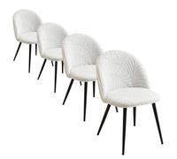 Levoberg - Funda para silla de comedor escandinava, extensible, funda para silla, respaldo redondeado en jacquard, cubierta de silla escandinava para casa, boda, hotel, juego de 4 unidades), color