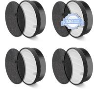 LEVOIT LV-H132-RF - Filtro de repuesto de purificador de aire, juego de filtro auténtico HEPA H13 y filtro de carbón activo, LV-H132-RF (juego de 4 unidades)