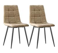 LEWE Juego de 2 Sillas de Comedor, Sillas de Cocina de Tela, Silla Tapizada, Silla de Visita, Silla de Salón con Respaldo, Patas de Metal, Silla de Comedor, Cocina y Salón