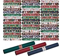 Lewtemi 48 piezas de papel de regalo de Navidad, soporte de papel de regalo para vacaciones, bandas de metal, tiras de metal de 1.2 x 8.7 pulgadas para sostener de forma segura envoltura de regalo