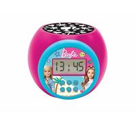 LEXIBOOK, Barbie Reloj Despertador Proyector, RL977BBLXB | Proyección de techo, temporizador, pantalla LCD, snooze, funciona con pilas, rosa