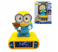 Lexibook Reloj despertador Minions Bob, LCD digital y luz de noche integrada, Amarillo/Azul