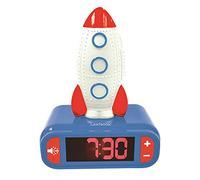 Lexibook Despertador Cohete – Pantalla LCD digital, luz de noche integrada – Azul
