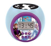 LEXIBOOK, Frozen Reloj Despertador Proyector, RL977FZ | Proyección de techo, temporizador, pantalla LCD, snooze, funciona con pilas, azul/morado