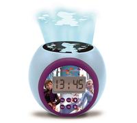 LEXIBOOK, Frozen Reloj Despertador Proyector, RL977FZLXB | Proyección de techo, temporizador, pantalla LCD, snooze, funciona con pilas, azul/morado