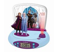 Lexibook Reloj despertador Frozen Elsa Anna RP510FZ – Proyector hora techo, luz nocturna, pilas azul