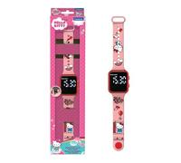 LEXIBOOK, Hello Kitty, Reloj Digital LED con Alarma, Rosa, DMW060HKLXB | Reloj LED Hello Kitty con correa ajustable, despertador y pantalla 12/24 h, ideal para muñecas pequeñas.