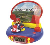 Lexibook Despertador para niños Super Mario RP500NI, proyector y luz nocturna, Azul/Rojo