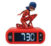 Lexibook Despertador Miraculous RL800MI – con pantalla LCD digital y luz nocturna integrada, rojo